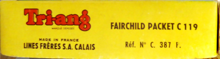 box Tri-ang 387P Fairchild Packet C-119, Scale 1/179, 1964